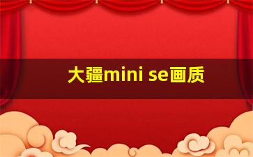 大疆mini se画质